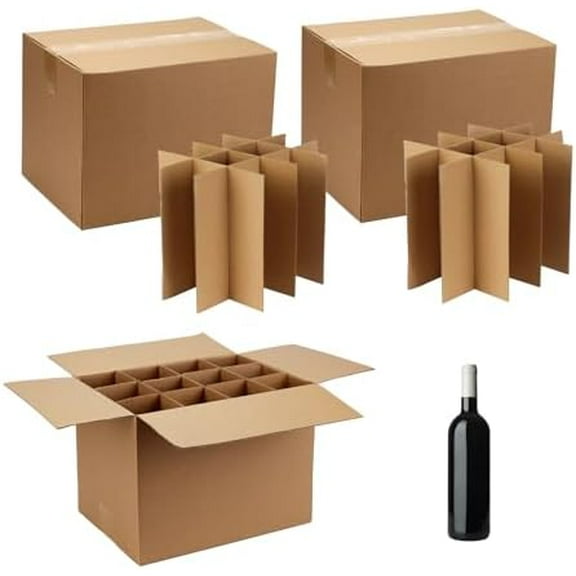3 Sets Moving Boxes Glasses Divider Kits with Box Packing 16x12x12 Inch, Glass Packing Kits Corrugate Dividers for Kitchen Dish Moving Boxes$$Office