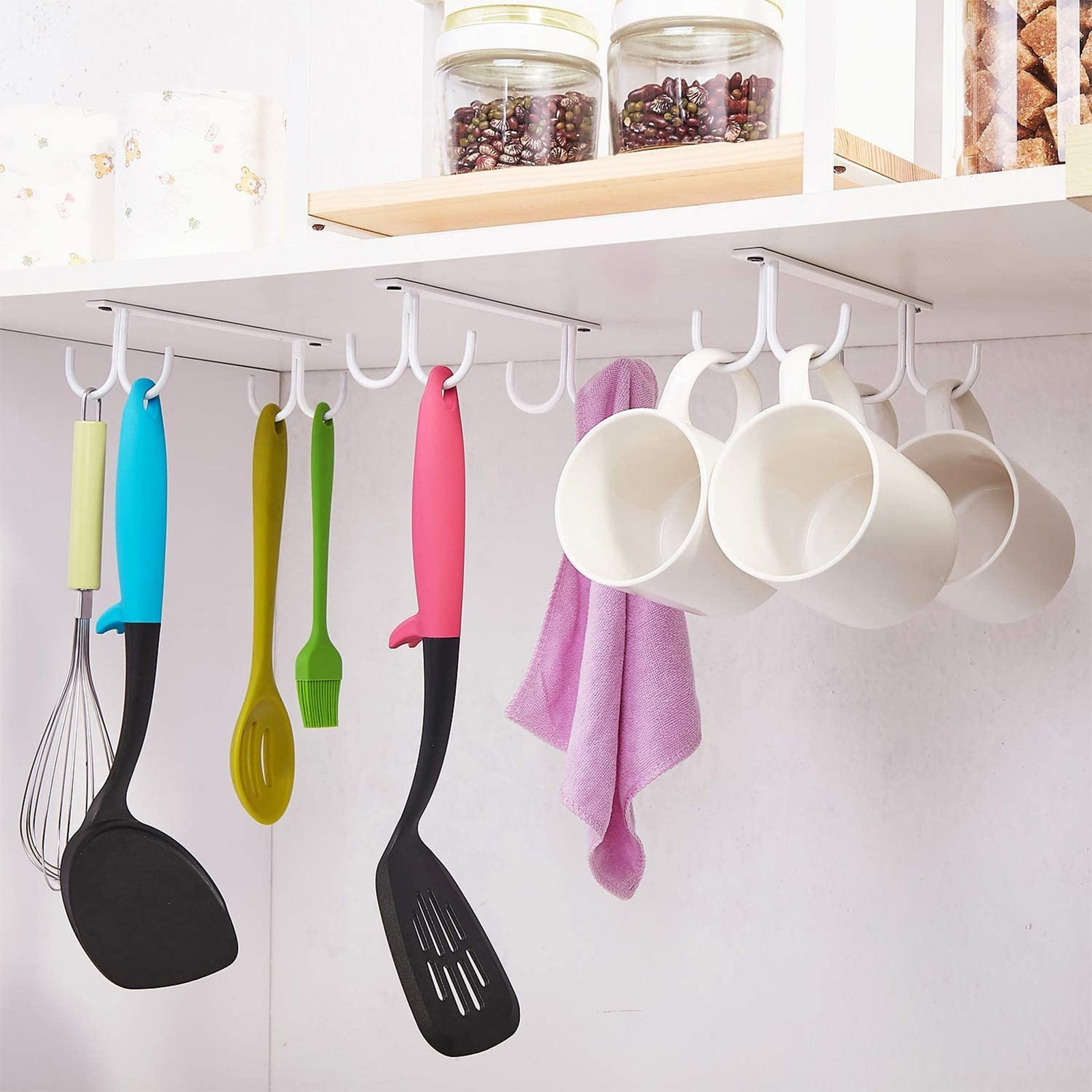 3 Sets Mugs Hooks Under Cups Holder,Mugs Drying Racks