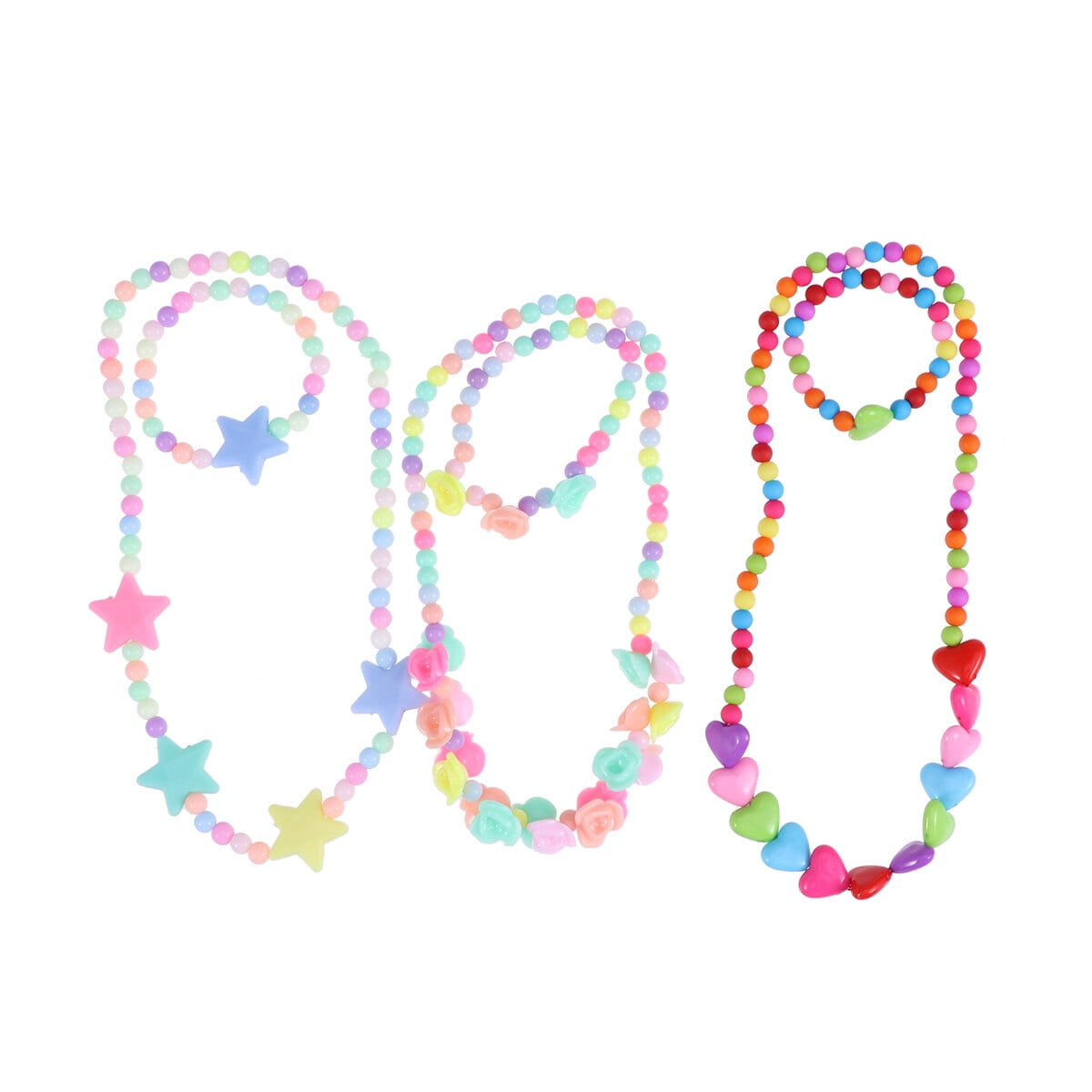 3 Sets Necklace Bracelet Set Fashion Children Jewelry Two Piece Suit