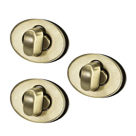 3 Sets Oval Purses Twist Lock 23mm x 17mm Clutches Closures for DIY Bag Making, Brussed Brass