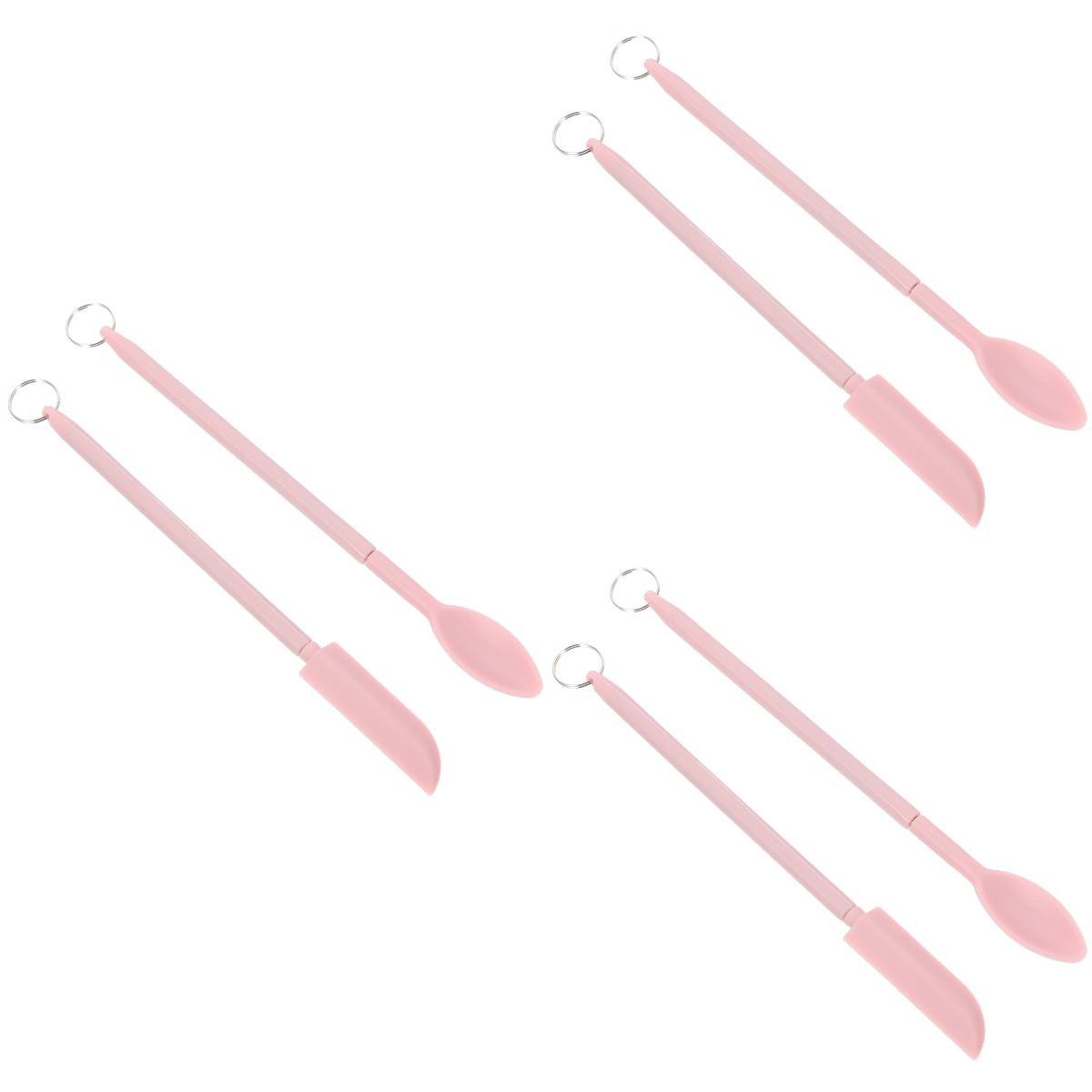 3 Sets Peanut Butter Spatula Cake Spoon Silicone Retractable Jam Scraper Pink Silica Gel