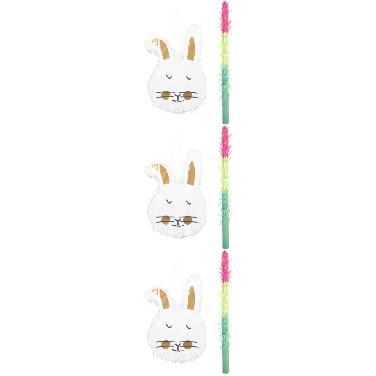 3 Sets Pinata Rabbit Jar Rabbit Pinata Easter Festive Decoration Child 35x24cm
