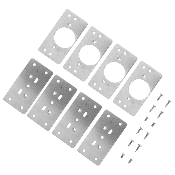 CIMAXIC Cimaxic Furniture Hinge Plate, Plated Silver, Sturdy and Reliable, 3Sets