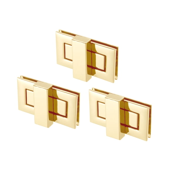 3 Sets Rectangular Purses Twist Lock 52mm x 29mm Clutches Closures for DIY Bag Making, Light Gold