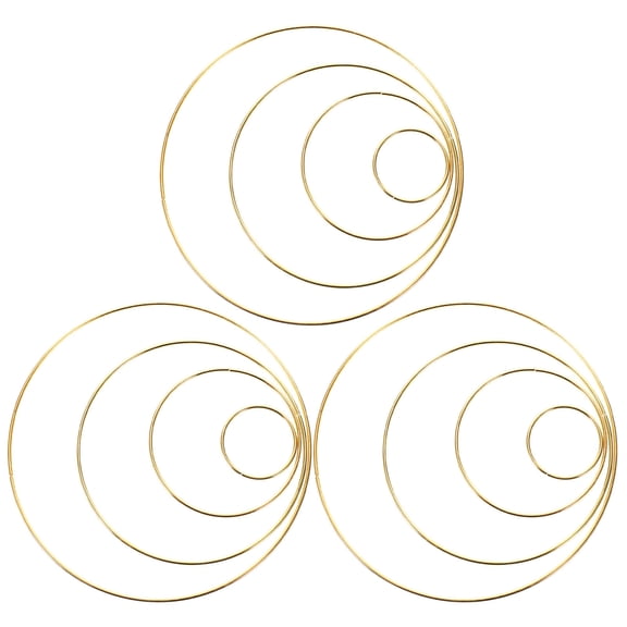 3 Sets Round Hoop Flower Arrangement Supplies Rings Metal Floral Wreath Manual