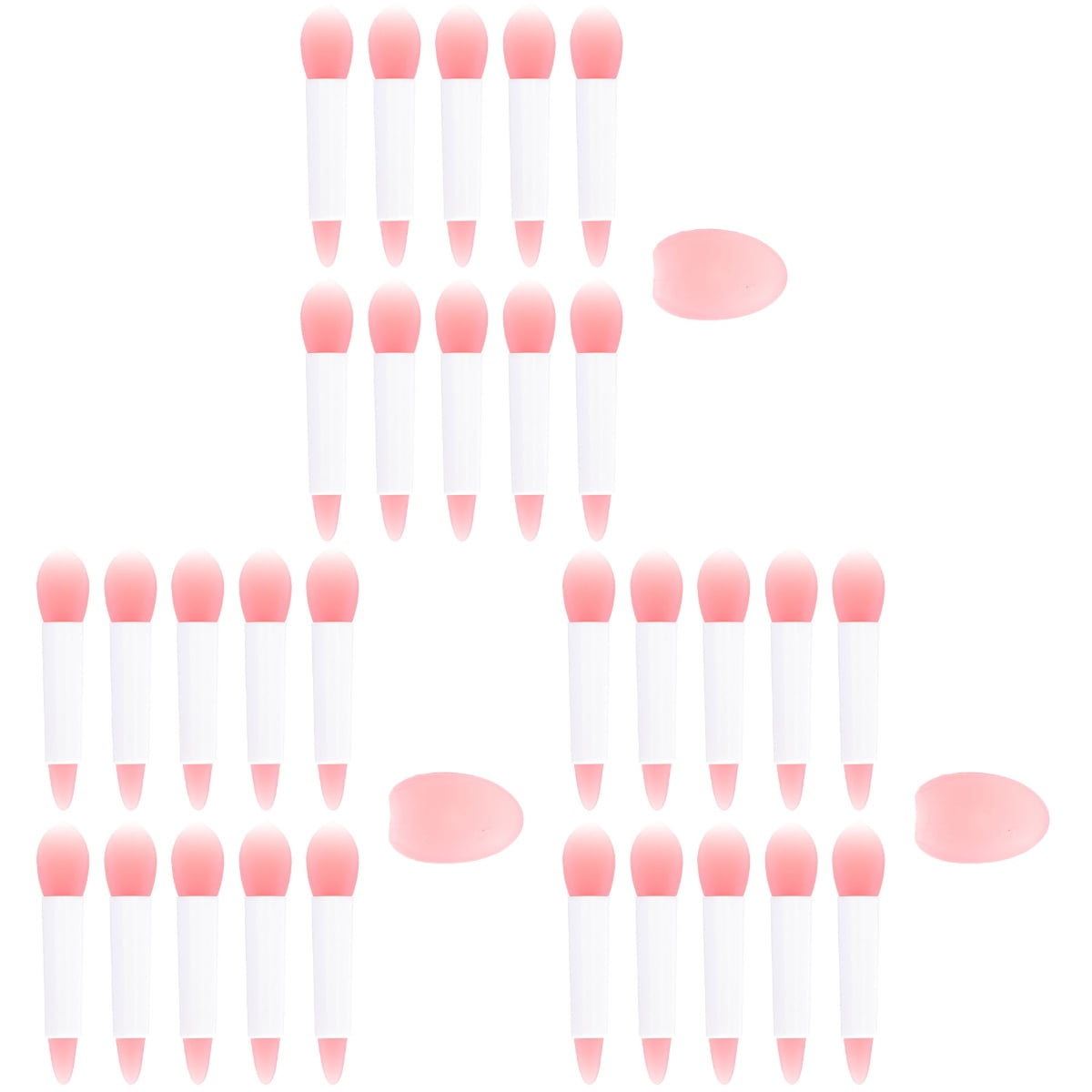 3 Sets Silicone Lip Brush Balm Tools Disposable Makeup Sponge Wands Lipstick Travel