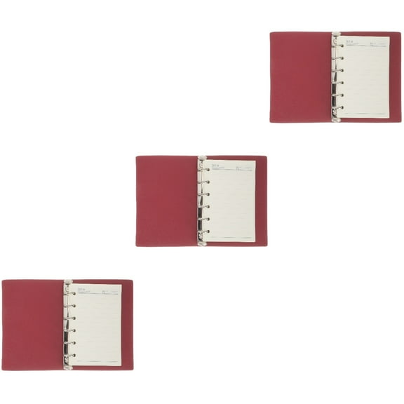 3 Sets Single Subject Spiral Notebook Wide Ruled Reusable Smart Binder Retro Decor Travel