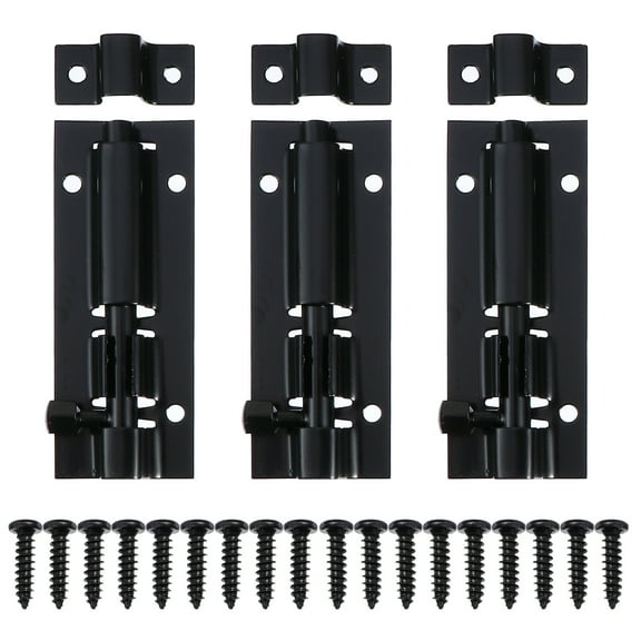 3 Sets Sliding Door Lock Sliding Door Bolt Deadbolt Bolt Lock 7.48X2.93cm Black