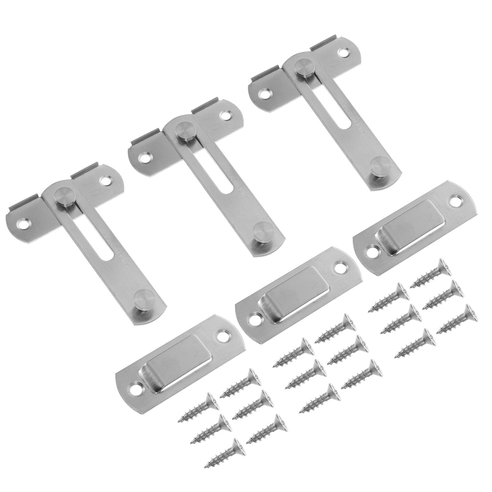 3 Sets Stainless Steel Flips Latch Safety Door Flips Lock Bolt Latch