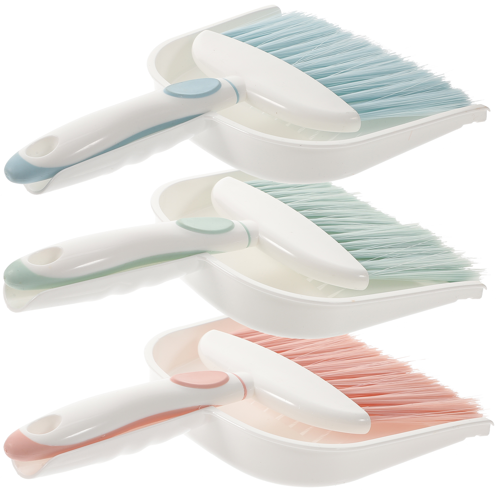 3 Sets Toy Hand Sweeping Brush Cleaning Broom Dustpan Desktop Plastic