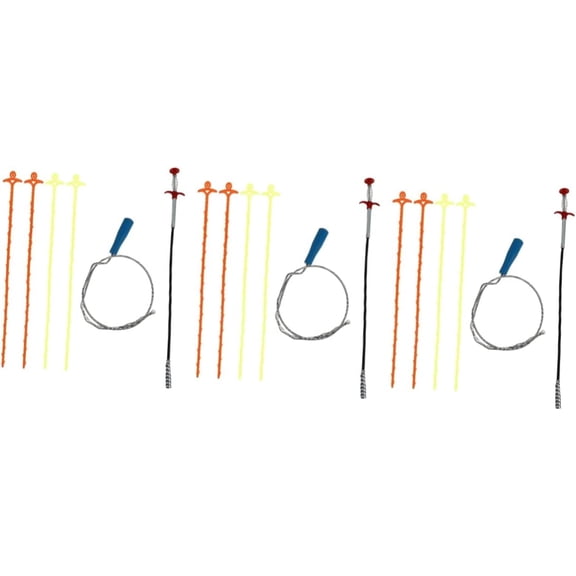 3 Sets Unclog Household Tools Toilet Sink Pipe Tool Bathroom Clog Remover Wash Basin Block Remover Clog Opener Drain Cleaner Tool for Sink Hair Clog Remover Tool Drain Clog Remover