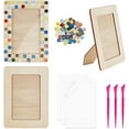 thumbnail image 1 of 3 Sets Unfinished Wooden Picture Frames 7.6x5.6 Inch Wooden oto Frame Craft Kit DIY Wood Picture Frames Making Set Mosaic Picture Frame for Tabletop Display Art Crafts DIY Painting Projects, 1 of 7
