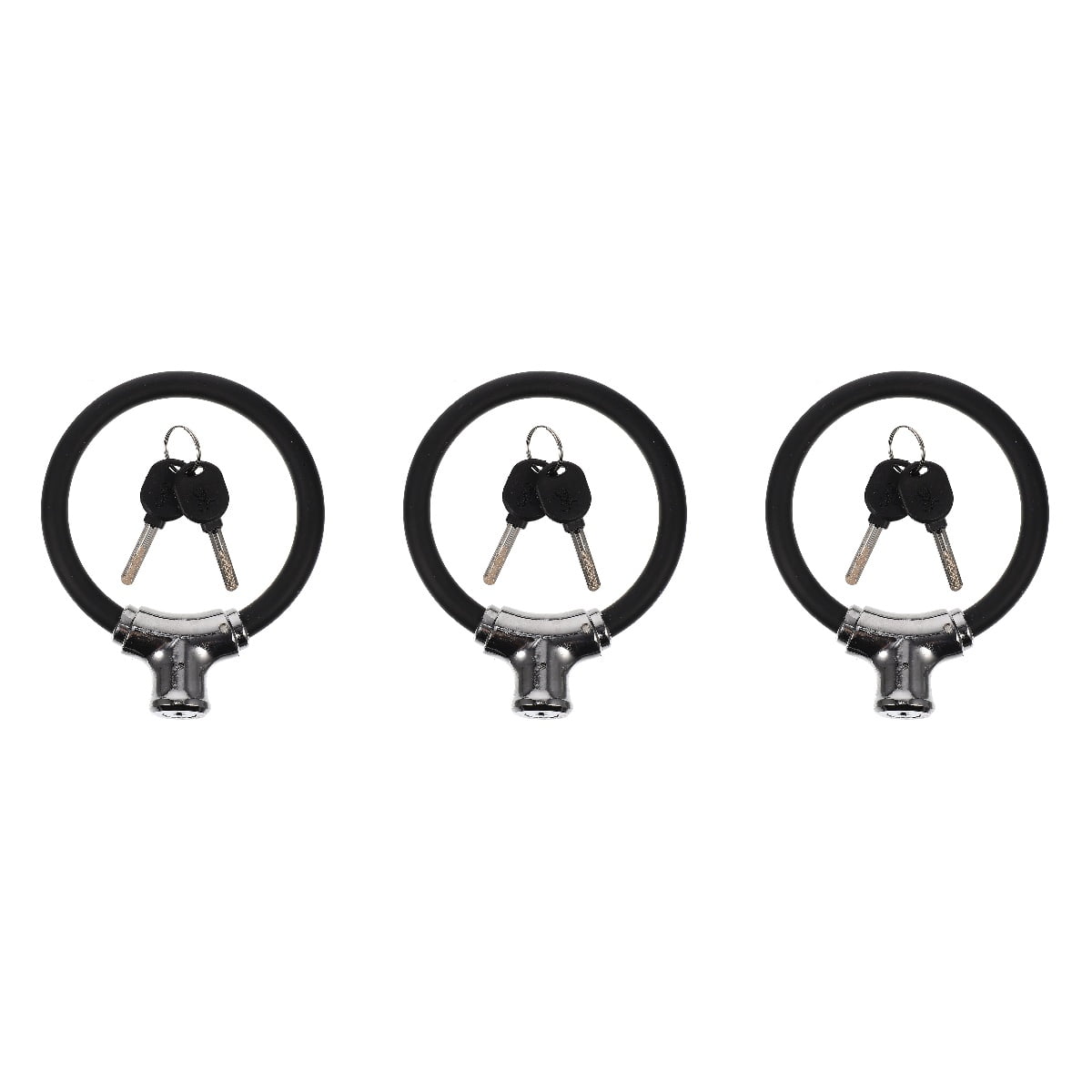 WRISTBIQUE Bike Chain Lock Metal 3Sets Anti Theft For Cyclists Outdoor Cycling 5.74X4.72X0.98In