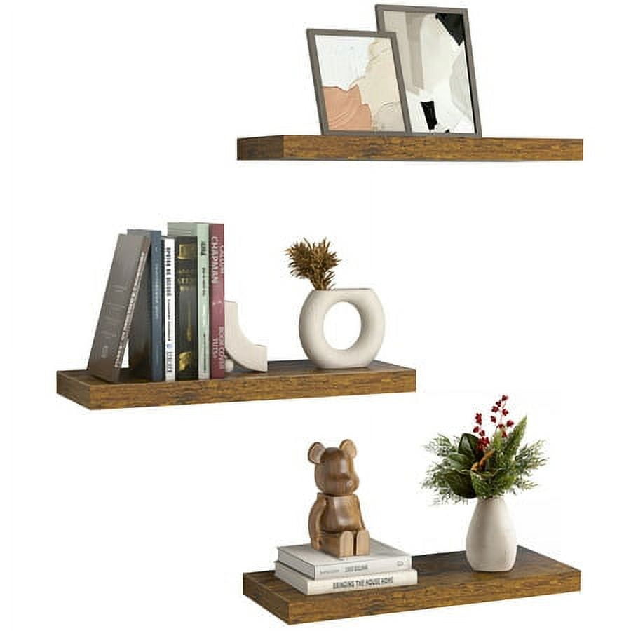 3 Sets Wood Mounted Decorative Floating Shelves, Perfect for Bedroom ...