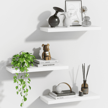3 Sets Wall Mounted Floating Shelves，Storage Shelves, Perfect for Bedroom, Bathroom, Living Room and Kitchen Storage