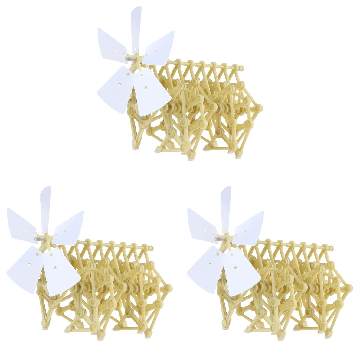 3 Sets Wind-Powered Strandbeest Model Kit, DIY Assembly Model Building Kit