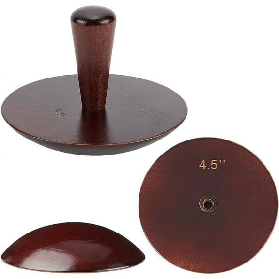 3 Sets Wooden Ceramic Top 4.5"/5.5"/6.3" Beech Wood Interchangeable Pottery Tool with Handle Coconut Brown Clay Modeling Tools for DIY Ceramic Bowl & Plate Making DIY