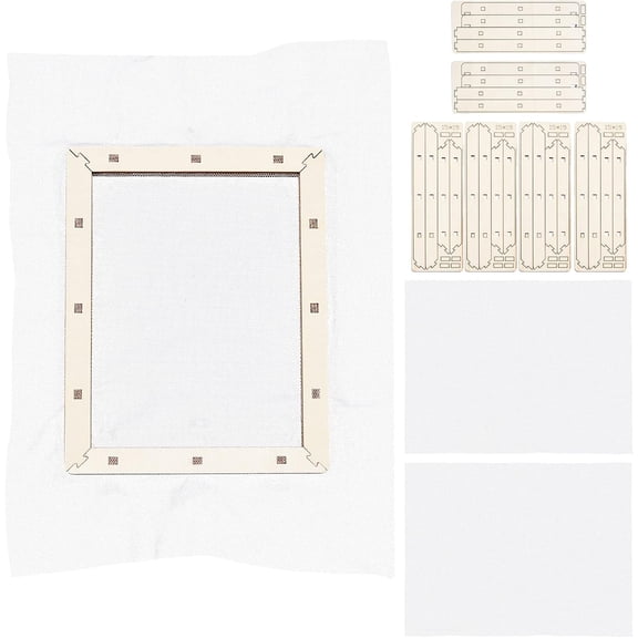 3 Sets Wooden Paper Making Mould 19x15cm Rectangle Wooden Papermaking Frame with Gauze Papermaking Screen Kit for Dried Flower Handcraft DIY Paper Craft Gray