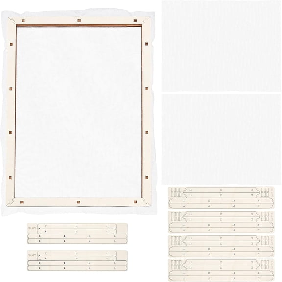 3 Sets Wooden Paper Making Mould 34x25cm Rectangle Wooden Papermaking Frame with Gauze Papermaking Screen Kit for Dried Flower Handcraft DIY Paper Craft for diy