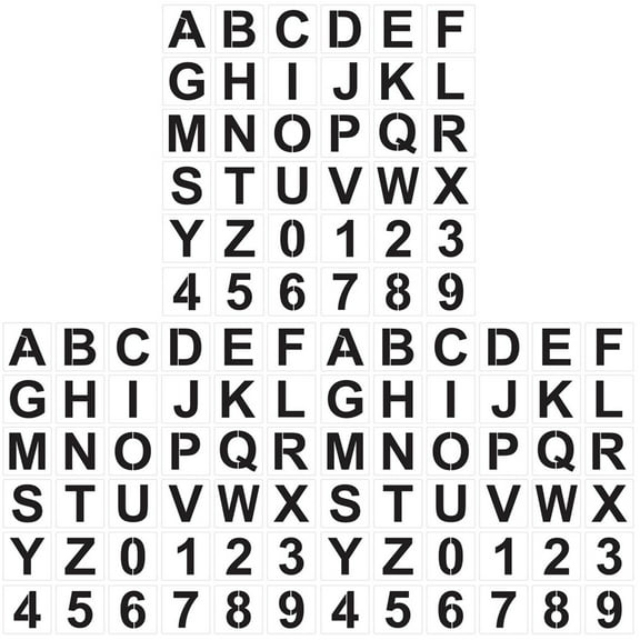 3 Sets and Letter Alphanumeric Template Family Friends Stencil Kid
