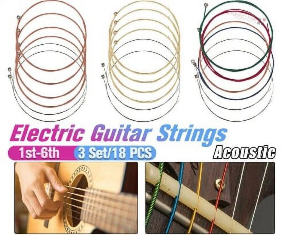 3 Sets of 6 Guitar Strings Replacement Steel String For Acoustic Guitar