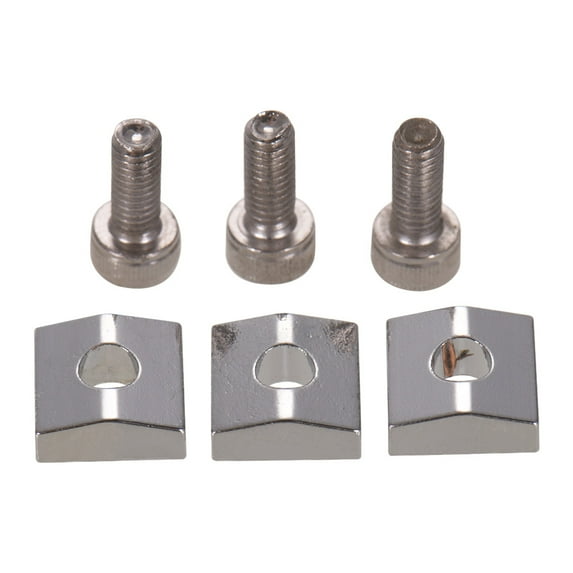 3 Sets of Electric Guitar Tremolo String Locks - Metal Nut Block & Clamp with Hex Screws, String Locking System Guitar Parts Accessories
