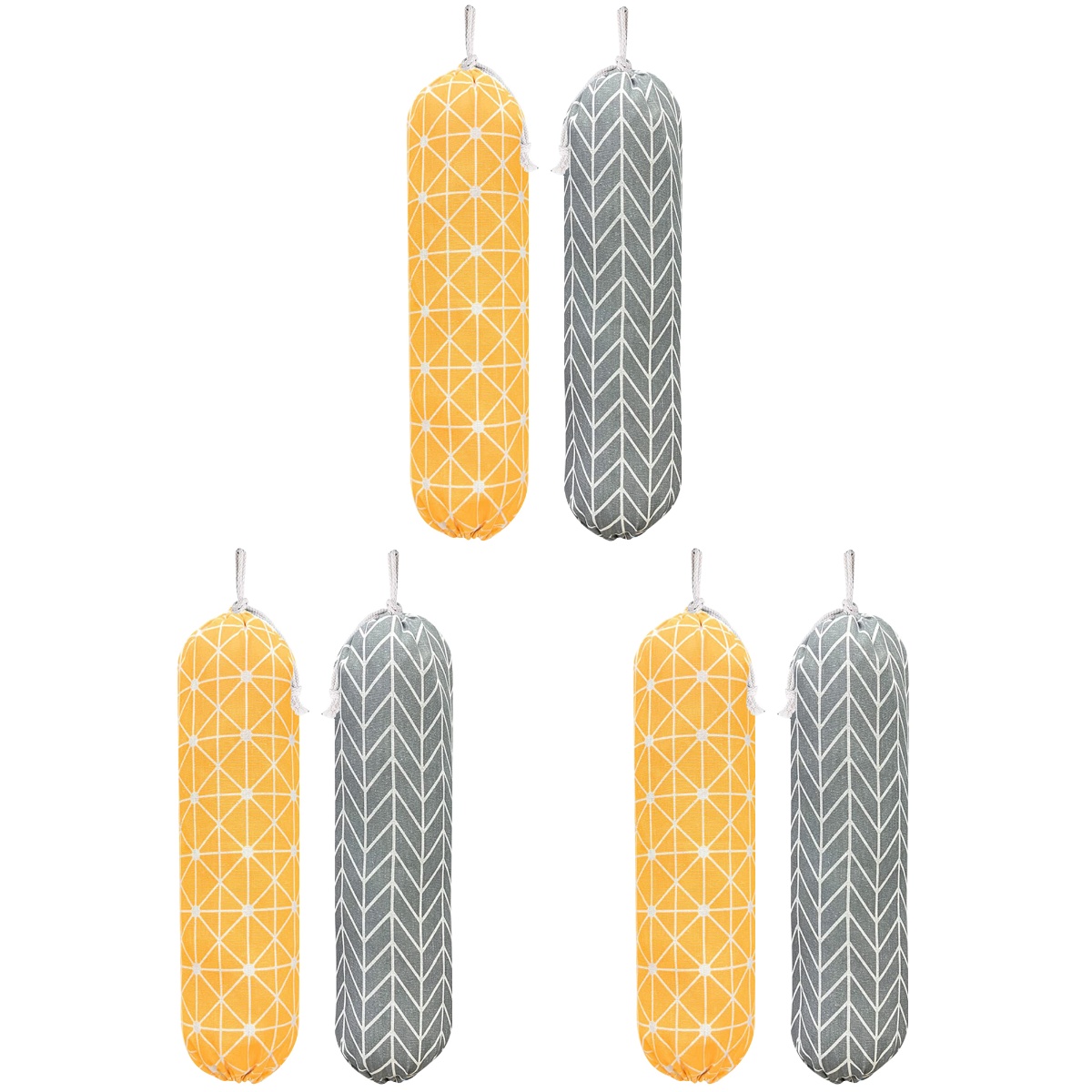 3 Sets of Grocery Bag Holders Trash Bag Storage Pouches Washable Waste