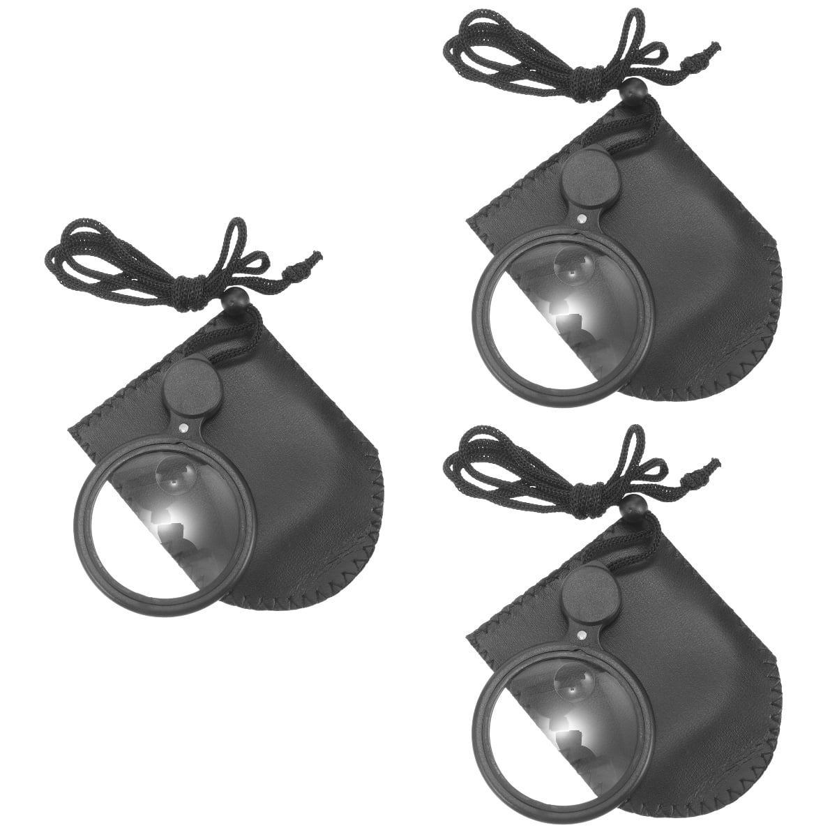 3 Sets of Handheld Magnifier Neck Hanging Magnifier with Light Portable ...