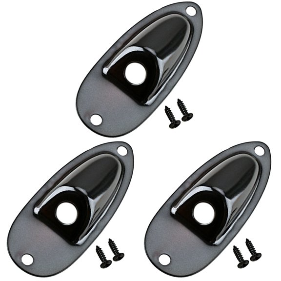 3 Sets of Output Guitar Replacement Electric Guitar Accessory Black Guitar Jack Compatible for Fender
