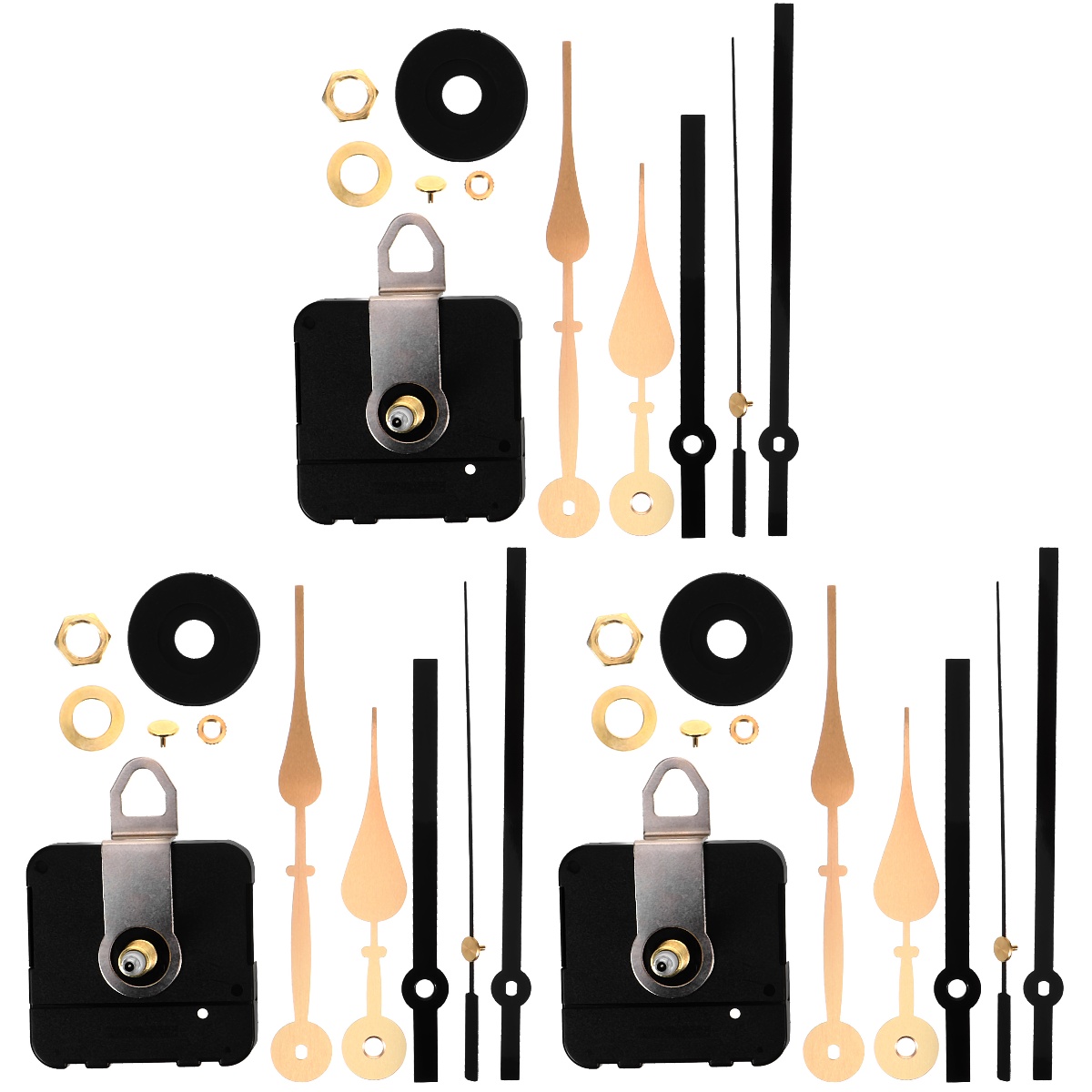 3 Sets of Replaceable Clock Movements DIY Clock Mechanism Kits Wall Clock Movements