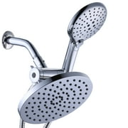 3-Setting Shower Head, 8-inch Large Round Rain Head Handheld, 3-Way 70.8-inch Tangle-Proof Hose, ABS