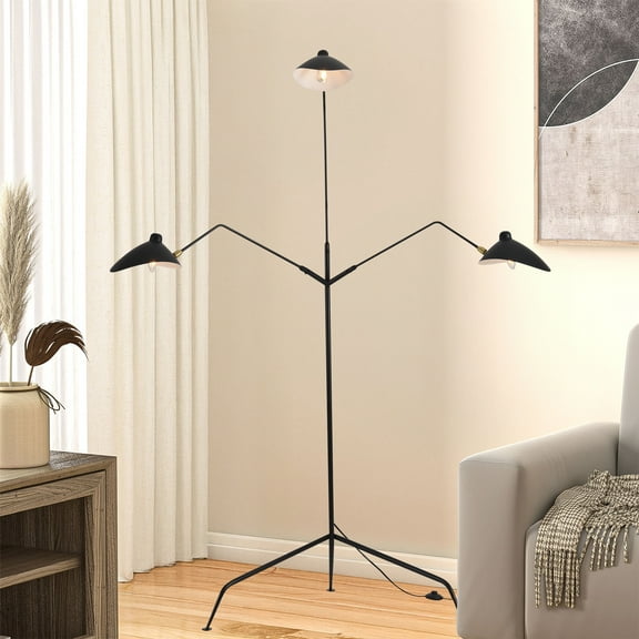 3-Shade Adjustable Floor Lamp, Modern Reading Lamp with Dimmable Tri-Light Design for Living Room, Bedroom & Office