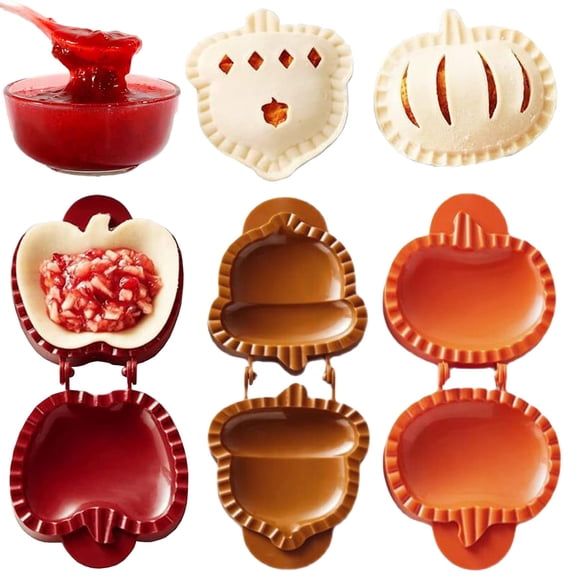 3Shape Hand Pie Maker, OneHanded Dough Presser Pocket Mini Pie Molds, Handmade Pastry & Cookie Mold for Christmas Holiday Baking