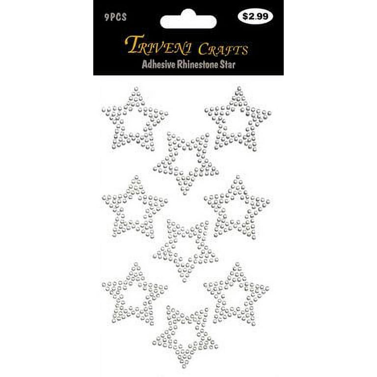 3 Sheet Adhesive Rhinestone Star Stickers For Crafts Making 