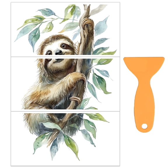 3 Sheet Rub on Transfers 12x6 Inch Sloth on Branch Furniture Transfers Self-Adhesive Waterproof Transfer Stickers Funny Sloth Rub on Decals