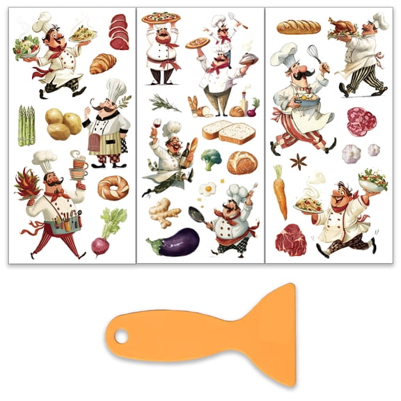 3 Sheet Rub on Transfers 6x12 Inch Chef Ingredients Furniture Transfers Self-Adhesive Waterproof Transfer Stickers Seasoning Rub on Decals