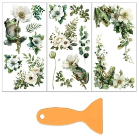 3 Sheets 3 Styles PVC Waterproof Decorative Stickers Self Adhesive Decals for Furniture Decoration Frog 300x150mm 1 sheet/style