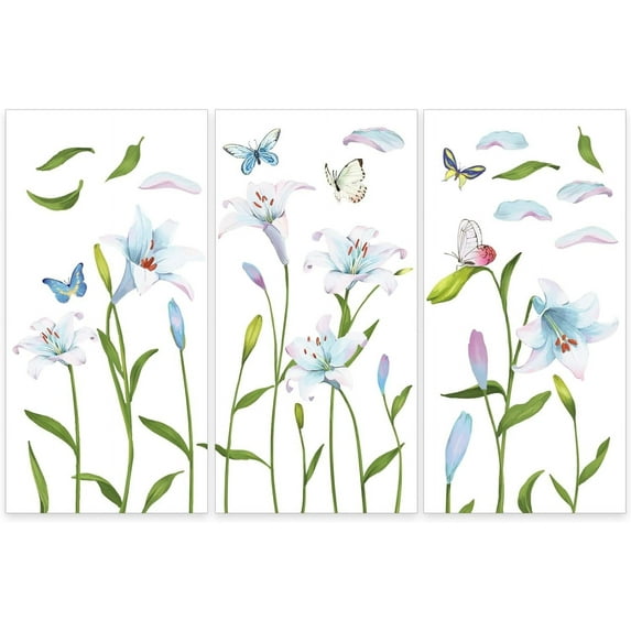 3 Sheets 3 Styles PVC Waterproof Decorative Stickers Self Adhesive Decals for Furniture Decoration May Lily 300x150mm 1 sheet/style