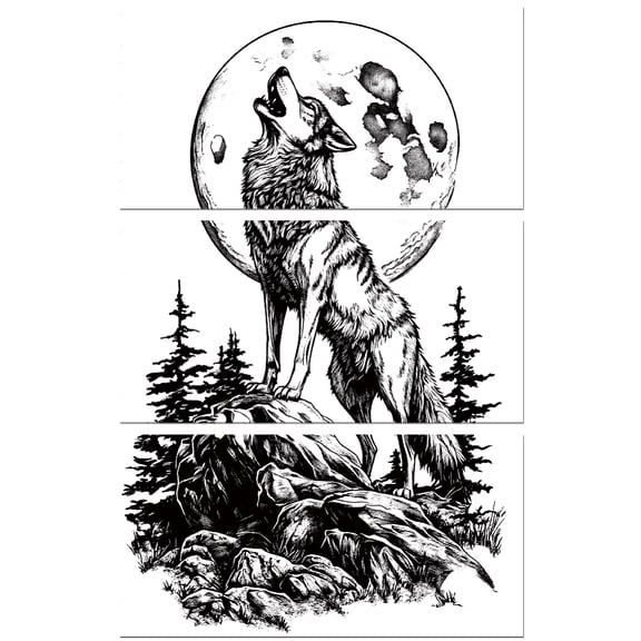 3 Sheets 3 Styles PVC Waterproof Decorative Stickers Self Adhesive Decals for Furniture Decoration Wolf 300x150mm 1 sheet/style diy