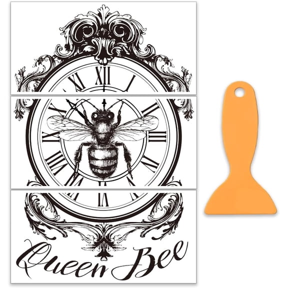 3 Sheets 3 styles PVC Waterproof Decorative Stickers Self Adhesive Floral Decals 300x150mm 1 sheet/style for Furniture Decoration Bees