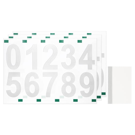 3 Sheets/30 Pack Mailbox Numbers for Outside, 2" 0-9 Vinyl Stickers, White