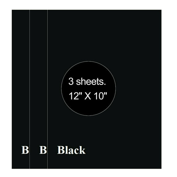 3 Sheets Black 12" x 10" HTV Iron On Heat Transfer Vinyl Paper for T-Shirts Cricut Silhouette