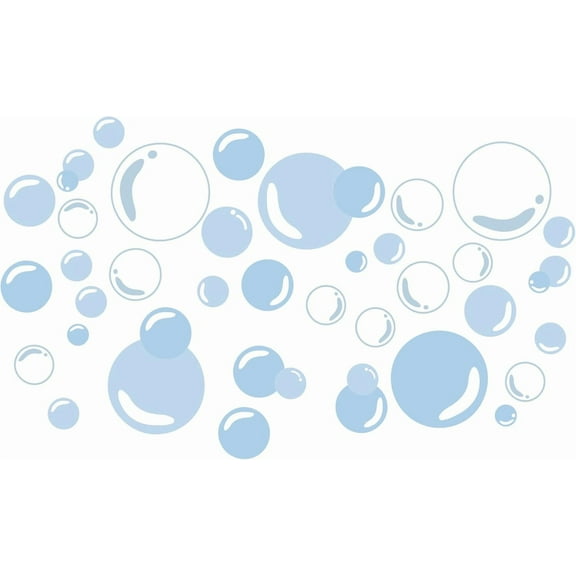 3 Sheets Blue Bubbles PVC Wall Sticker Laundry Bathroom Theme Vinyl Wall Art Decal for Home Laundry Bathroom Wall Door Decor 23.2x15.35in Blue