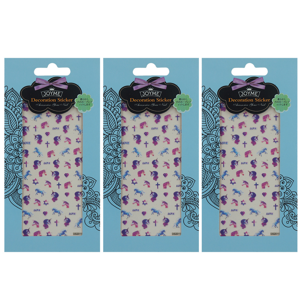 3 Sheets Children Nail Stickers Kids Art Decals Animal