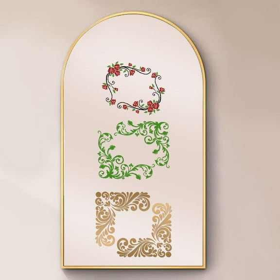 3 Sheets Corner Mirror Stickers Colorful Floral and Vine Mirror Stickers Peel and Stick Wall Decoration for Bathroom Bedroom Living Room Wedding Party Home Decor Supplies Mixed Color