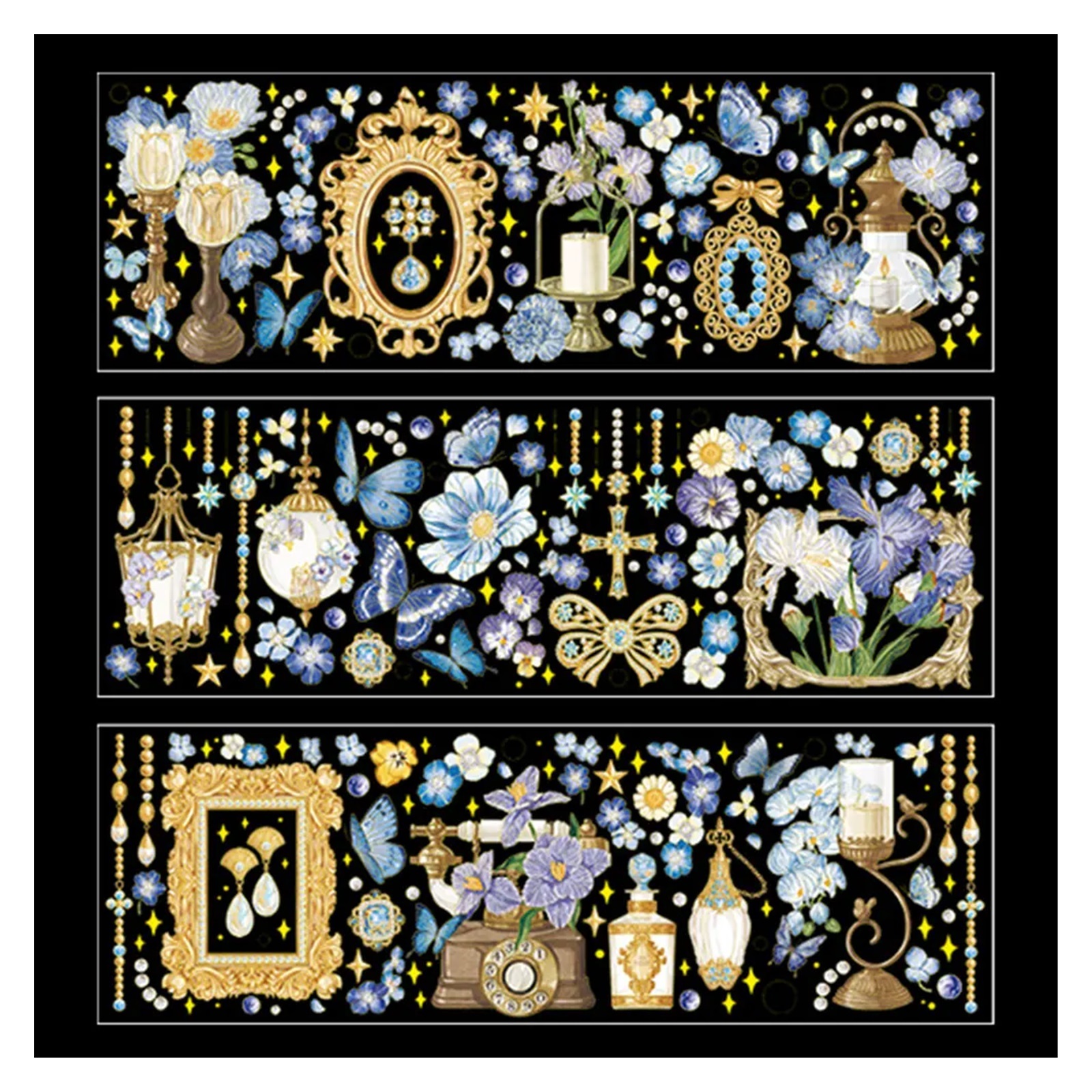 3 Sheets DIY Bronzing Stickers Vintage Flower Stickers Scrapbooking ...