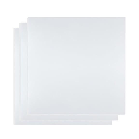 3 Sheets HDPE (High Density Polyethylene) Sheet 12x12 Inch 0.08 Thick White Plastic Board DIY White