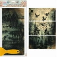 thumbnail image 1 of 3 Sheets Magical Forest Transfer 11.8x5.9inch Retro Tree Fantasy Eagle Rub on Transfer UV Self-Adhesive Stickers Wall Art Craft for Furniture Room Desk Table, 1 of 8