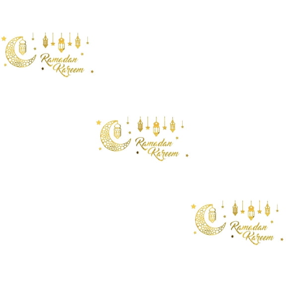 SOPOTUTU Eid Mubarak Acrylic Mirror Stickers Golden Ramadan Moon Decal for Decor