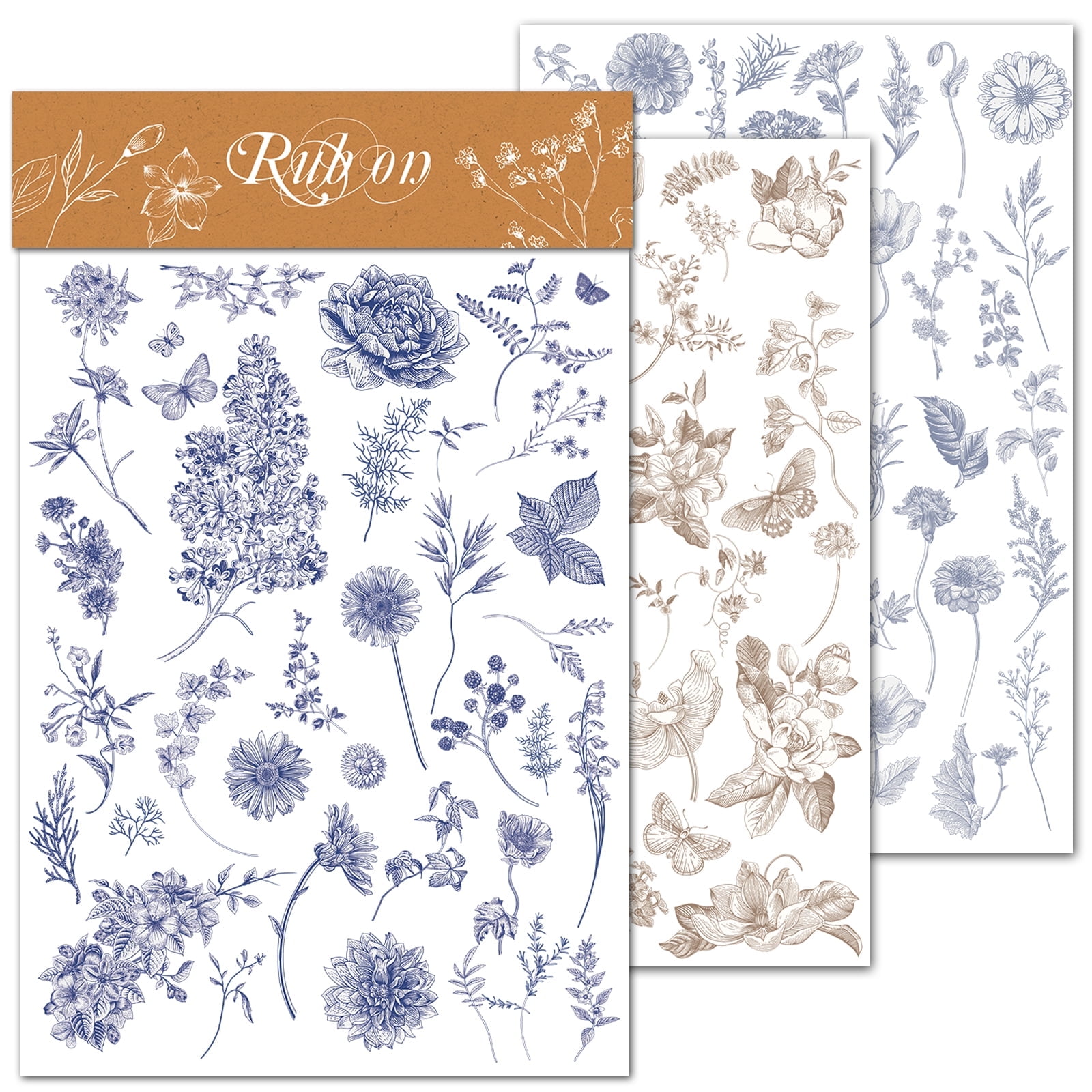 3 Sheets Rub on Transfers for Crafts Pressure Stickers Fit Fabric ...